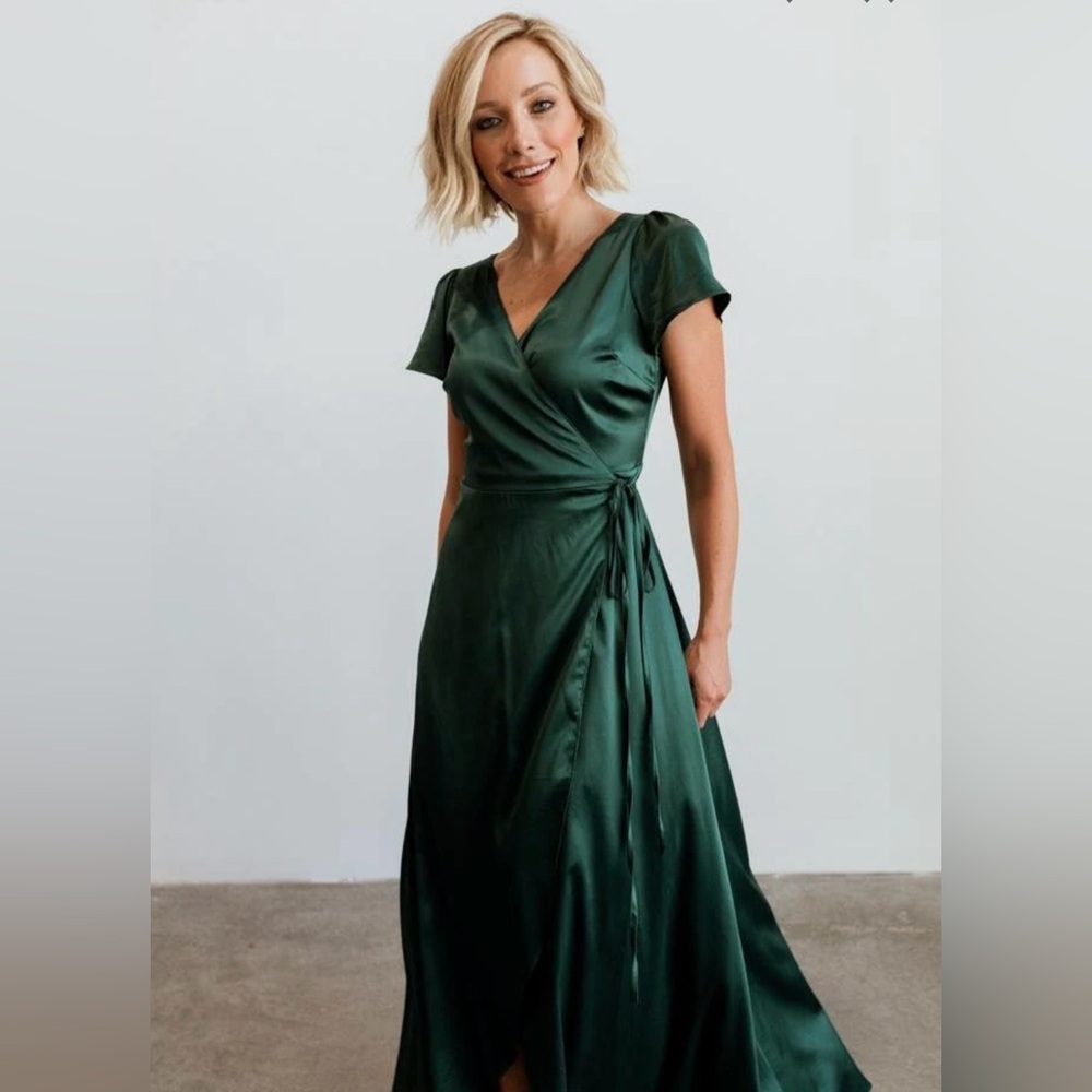 Krystal Satin Wrap Dress